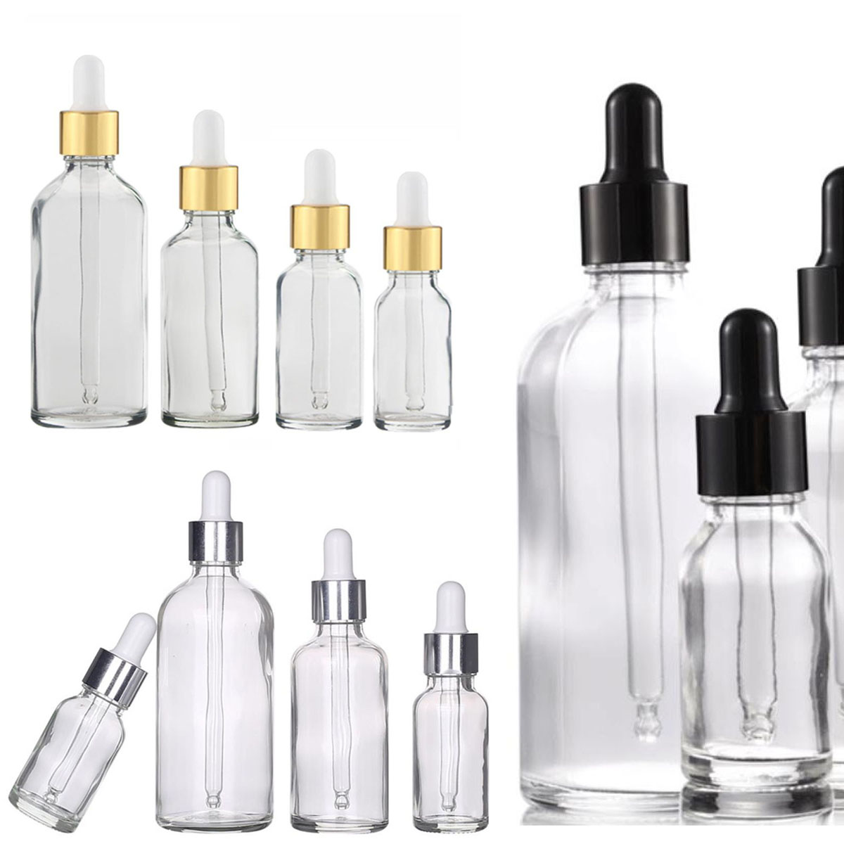Juice Bottle Dropper - 5/10/15/30/50/0 ml Klarglas Tropfflasche Gläser Fläschchen