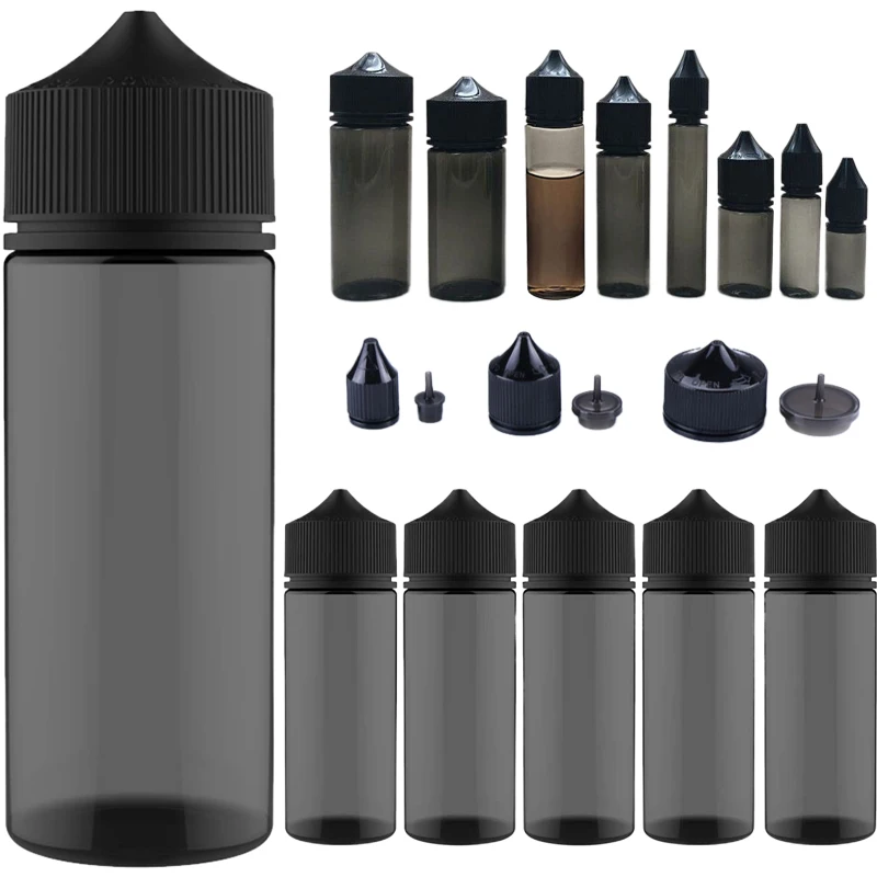 Juice Bottle Dropper - 5Pcs 10/15/30/60/100/120ml Schwarz PET Kunststoff Leere