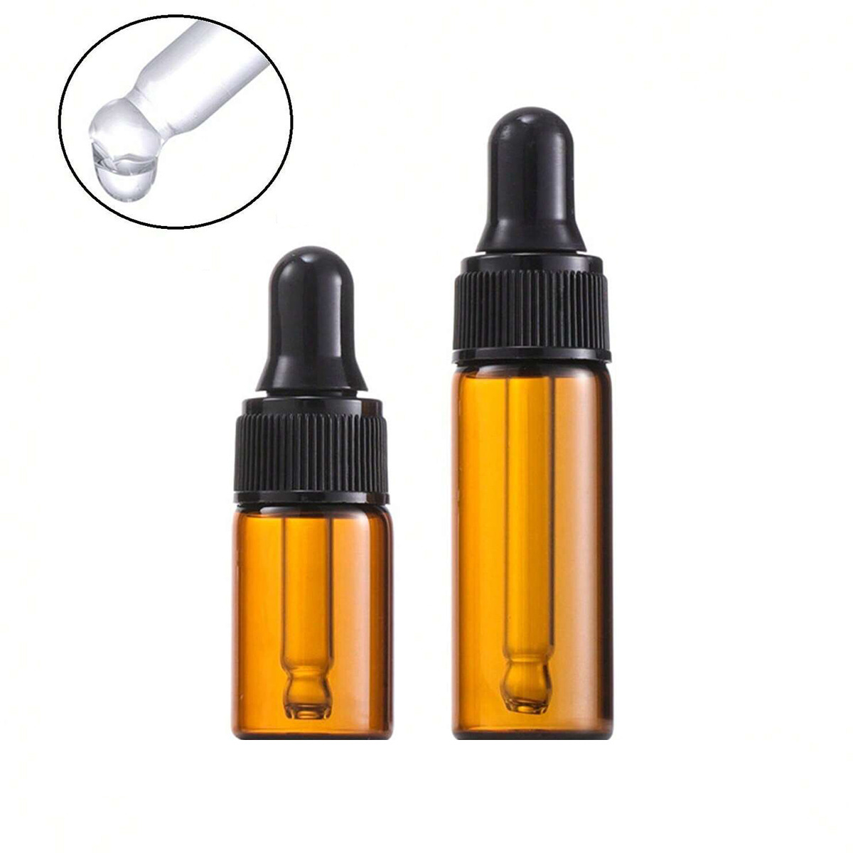 Juice Bottle Dropper - 10 Stück Tropfflaschen aus dunklem Braunglas,