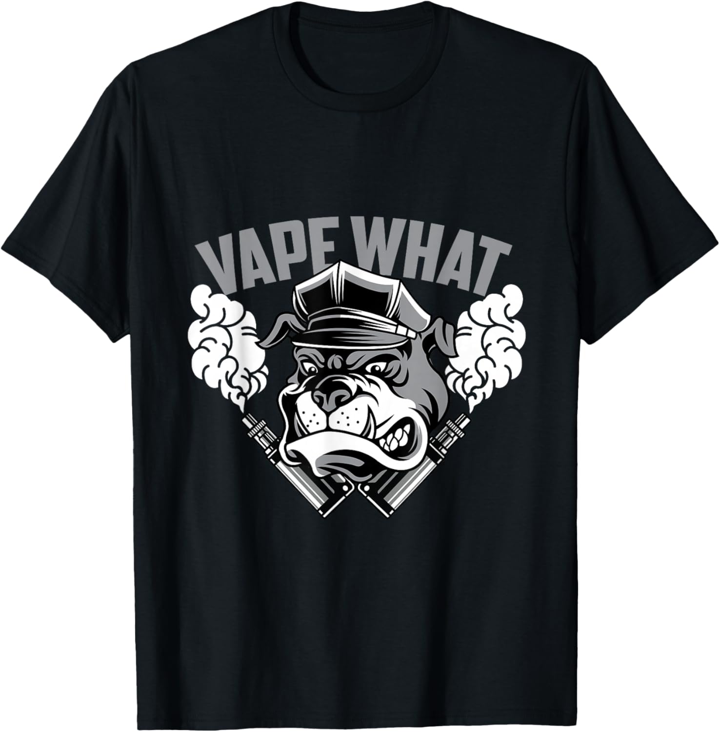 Vaping Shop - Vape What Bulldog Grafikdruck Herren-T-Shirt aus