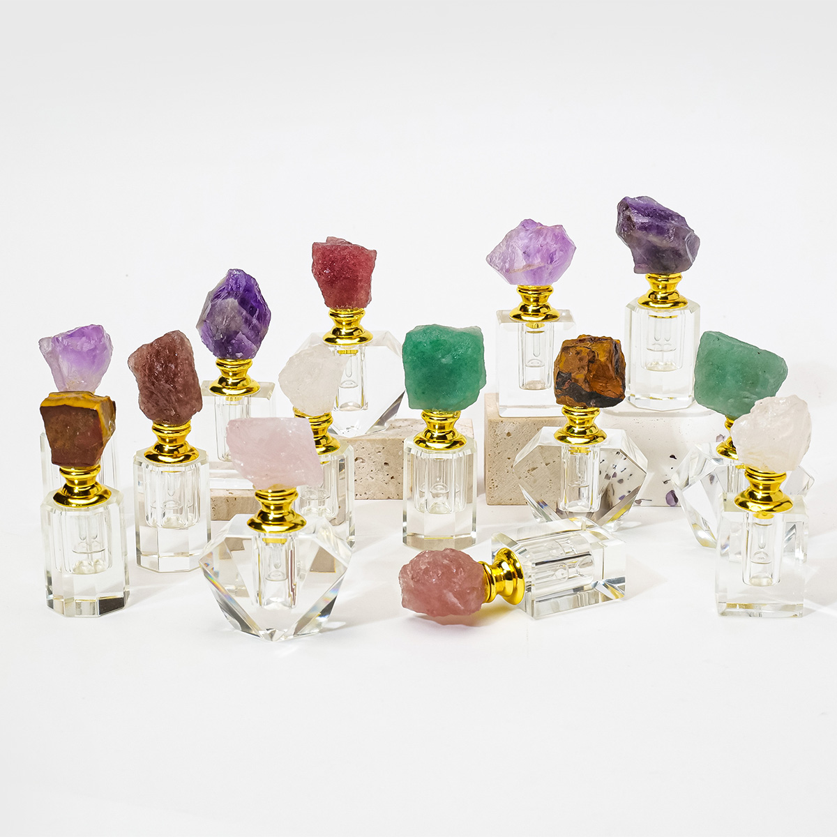 1PC Natürliche Amethyst Krista – Juice Bottle Dropper Bewertung und Preis